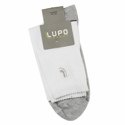 Meia Lupo Sport bicolor Branca