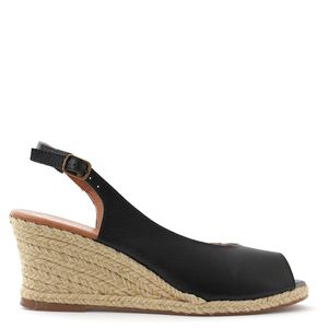 Sandália Anabela Espadrille Preta