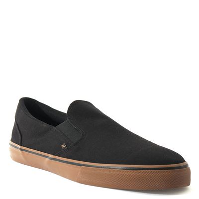 Tênis casual slip on bicolor Preto