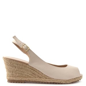 Sandália Anabela Espadrille Creme