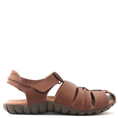 Sandália transpassada c/ velcro Chocolate