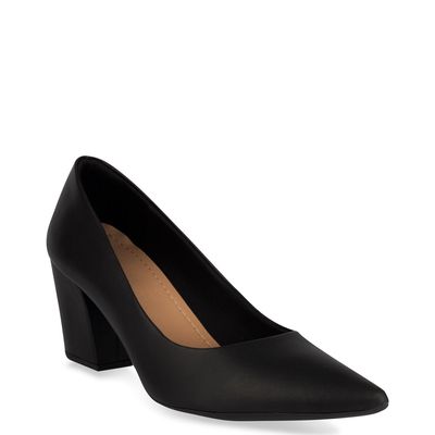 Scarpin salto bloco Usaflex Preto