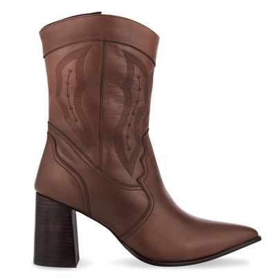 Bota western salto alto Chocolate