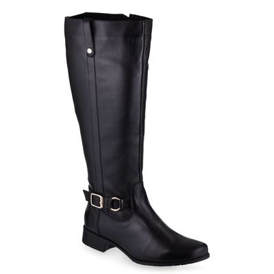 Bota cano alto c/ fivela Preta