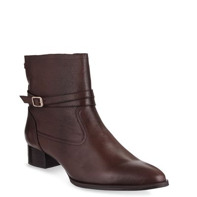 Bota cano baixo c/ fivela Marrom