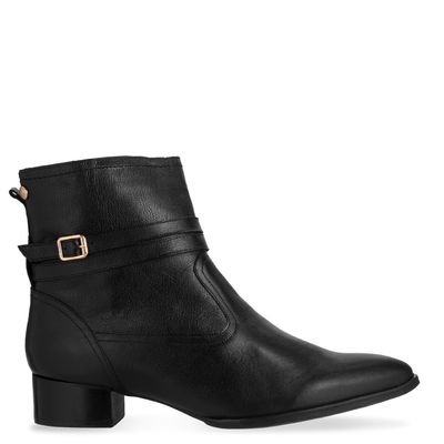 Bota cano baixo c/ fivela Preta