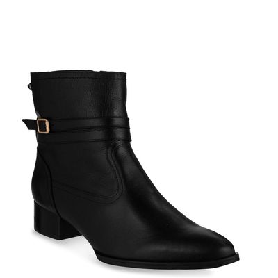 Bota cano baixo c/ fivela Preta