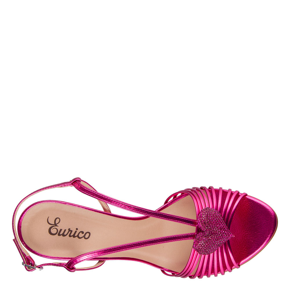 Sandália salto alto c/ coração Pink