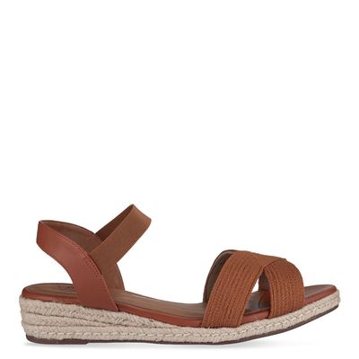 Sandália Anabela Espadrille Laranja