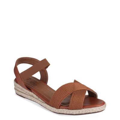 Sandália Anabela Espadrille Laranja