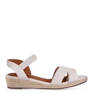 Sandália Anabela c/ tiras cruzadas Off-White