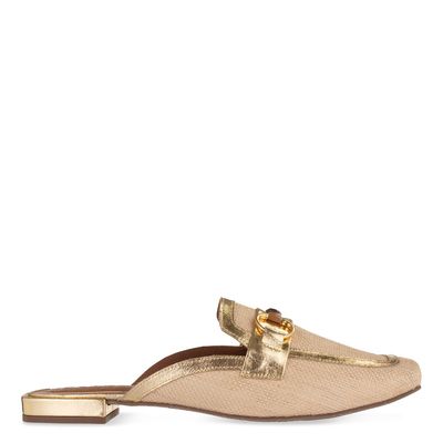 Mule com fivela Bicolor Ouro