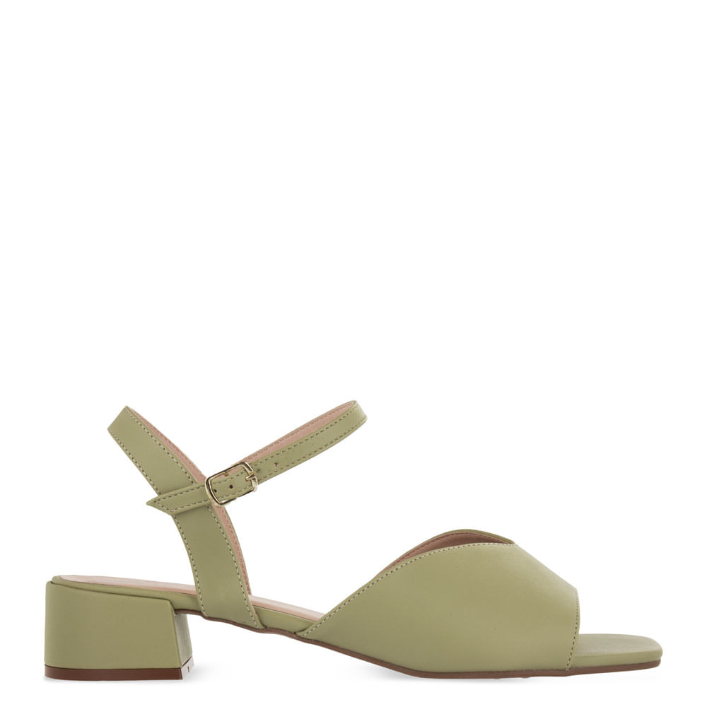 Sandália Salto Baixo Sandalia Verde Musgo Sandália Nobuck Salto