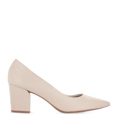 Scarpin salto bloco Usaflex Off-white