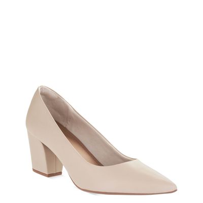 Scarpin salto bloco Usaflex Off-white