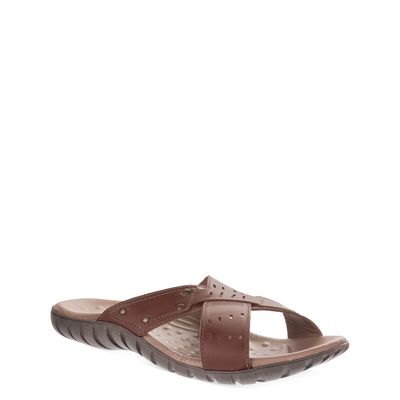 Chinelo com tiras cruzadas Marrom