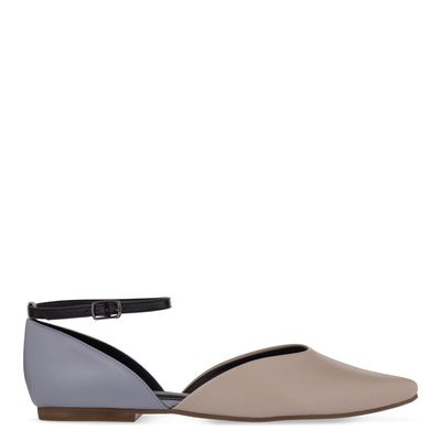 Sapatilha bico fino de amarrar Bicolor Off-White