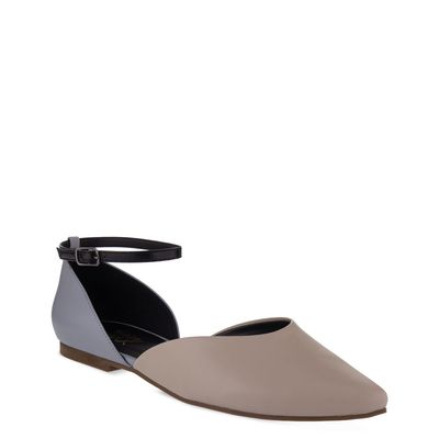 Sapatilha bico fino de amarrar Bicolor Off-White