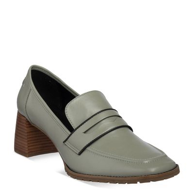 Mocassim salto médio Bicolor Verde
