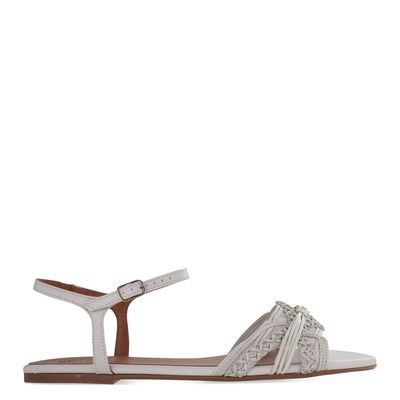 Rasteira tramada Off-White