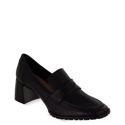 Mocassim salto médio Preto