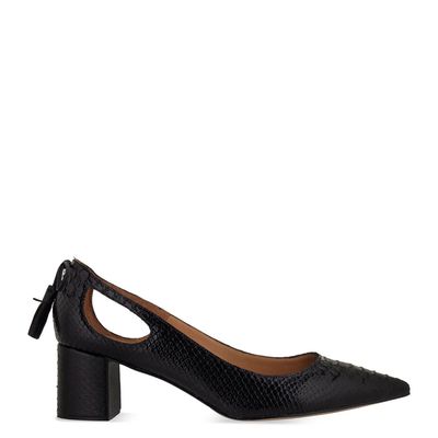 Scarpin vazado com laço Preto