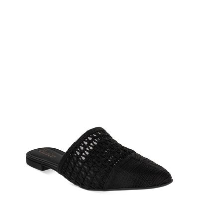 Mule bico fino tramado Preto