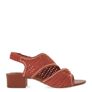 Sandália tramada com elástico Laranja