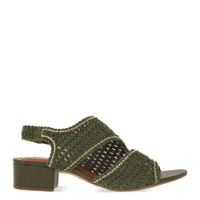 Sandália tramada com elástico Verde