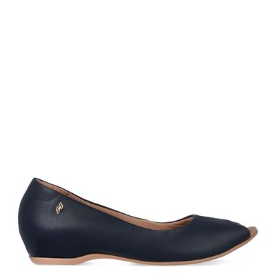 Peep toe Usaflex c/ salto embutido Marinho