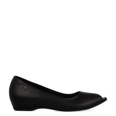 Peep toe Usaflex c/ salto embutido Preto