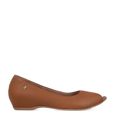 Peep toe Usaflex c/ salto embutido Marrom