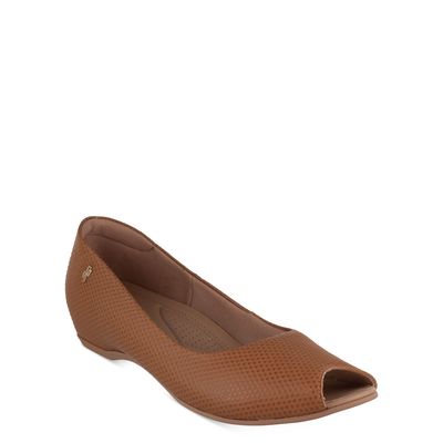 Peep toe Usaflex c/ salto embutido Marrom