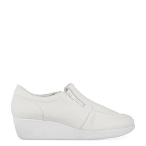 Mocassim Usaflex salto anabela Branco