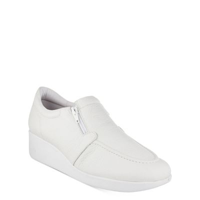 Mocassim Usaflex salto anabela Branco