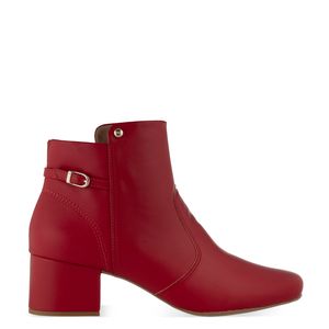 Bota cano baixo c/ fivela Vermelha