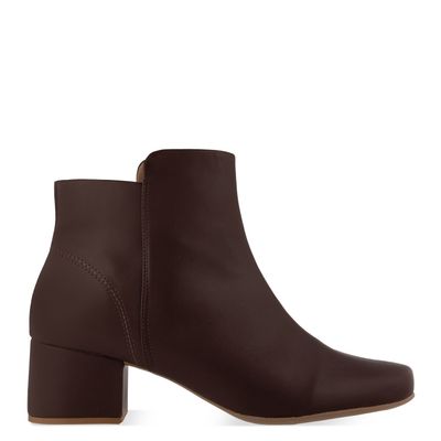 Bota suede com cano baixo Chocolate
