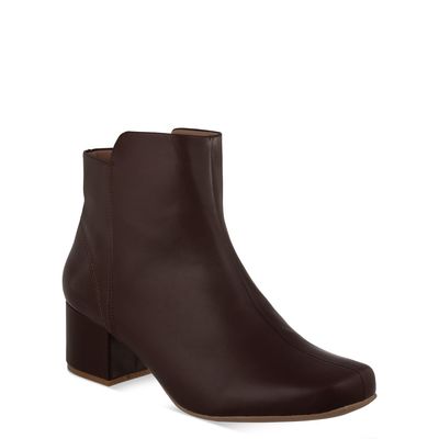 Bota suede com cano baixo Chocolate