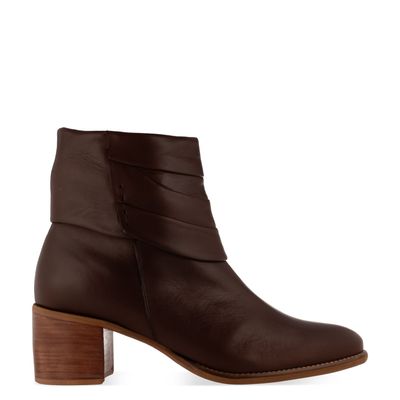 Bota com cano drapeado Marrom