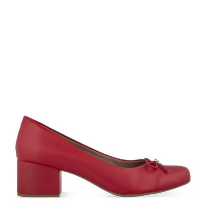Scarpin salto bloco c/ laço Vermelho