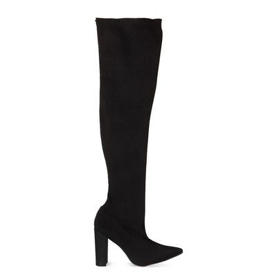 Bota Cano Alto de Elástico Preto