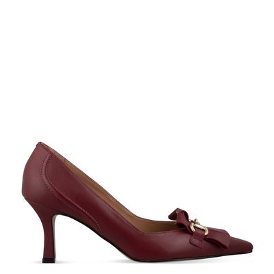 Scarpin com Fivela Couro Vinho
