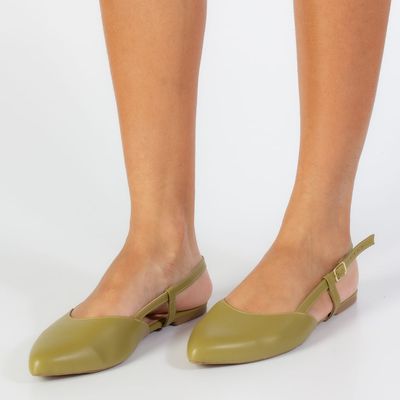 Sapatilha aberta bico fino Verde