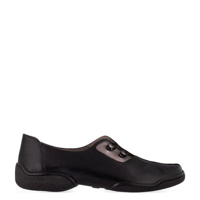 Sapato Esporte com Elástico Bicolor Preto