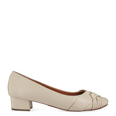 Scarpin salto baixo Creme