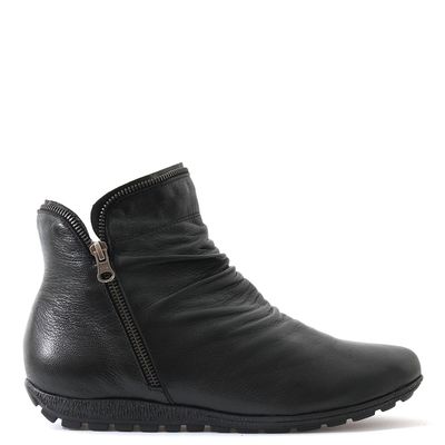 Bota Flat c/ Zíperes Preta