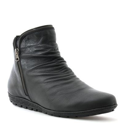 Bota Flat c/ Zíperes Preta