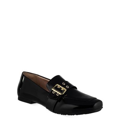 Mocassim Verniz com Fivela Preto