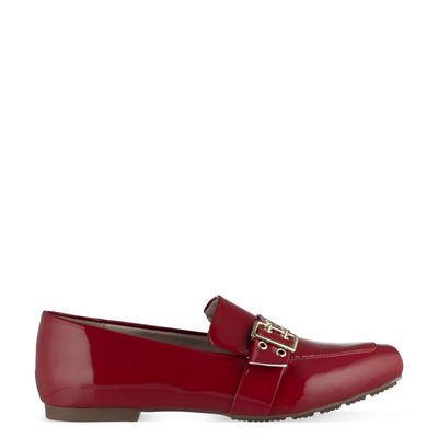 Mocassim Verniz com Fivela Vermelho