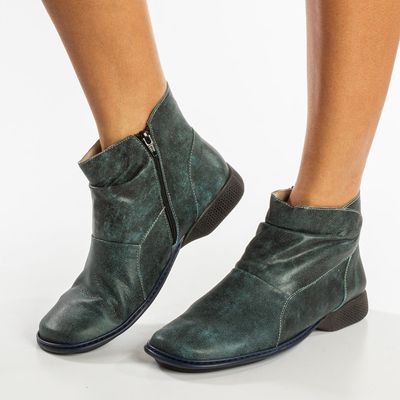 Bota Cano Baixo Drapeada Verde